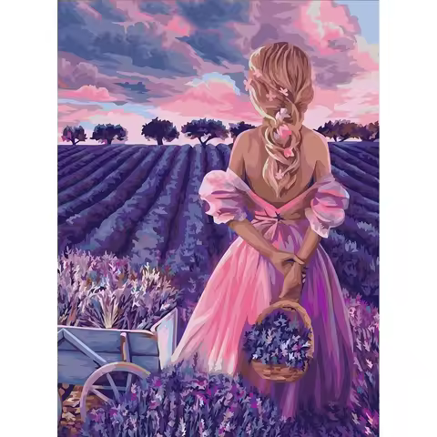 5D DIY rhinestone diamond painting, cartoon girl portrait pattern inlaid rhinestone diamond painting