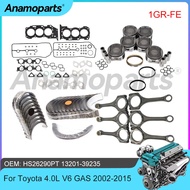 Engine Part Head Gasket Set Piston & Ring Kit Bearing Con Rod Fit 4.0 L T V6 GAS 1GR-FE For Toyota 4
