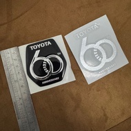 TOYOTA 60TH ANNIVERSARY Sticker ANNIVERSARY 3D TOYOTA Embossed Logo 60 Years TOYOTA Sticker 60 Years