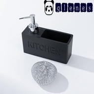 GLENES Soap Dispenser, with Holder Resin Liquid Hand Soap Dispenser, Soap Dispenser Set Black Square Fashion Detergent Dispenser Kitchen