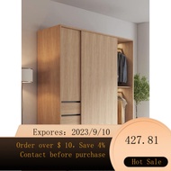 NEW Simple Assembly Style Sliding Door Wardrobe Household Bedroom Small Apartment Cabinet Rental Room Rental Wardrobe