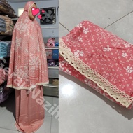 KATUN Mukena Adult Mukena ARUNA Cotton Rayon 2in1 Travel sakura khadijah Traveling - Peach Send Toda