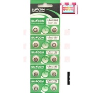 10pcs LR41/192/AG3 Suncom Alkaline 1.5V Button Battery