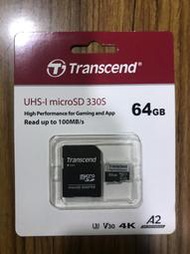 點子電腦-北投◎創見Transcend 64G ◎U3/A2/V30/4K MicroSD 330S 記憶卡 450元