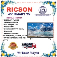 RICSON 43” SMART TV (43RT12F)- FULL HD LED SMART TV