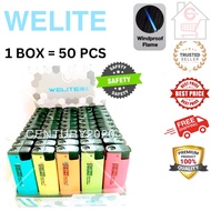 WELITE Lighter Colorful Windproof Flame Refillable Gas Lighter 1 BOX