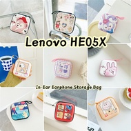 READY STOCK For Lenovo HE05X In-Ear Earphone Niche Cartoon Pattern USB Cable Storage Bag
