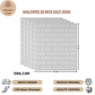 WALLPAPER DINDING 3D FOAM BATA KULIT JERUK 70 x 77 CM (TEBAL 5 MM) FOAM BATA PUTIH BERTEKSTUR