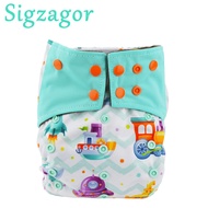 ALL IN ONE Charcoal Bamboo Baby Cloth Diaper Nappy Washable Sewn Insert Double Gussets AIO Night Heavy Wetter