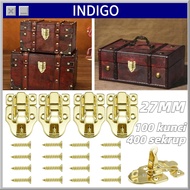 100 Keys 400 Screws Antique Box Locks Dowry Box Lock Hooks 27x27mm