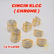 Cincin KLCC 7 layer (Chrome) / Emas 916 Tulen / Cincin Emas 916 Bajet / Cincin KLCC 11 layer Emas 91