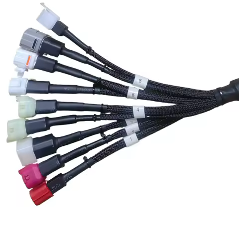 BS6 8in1 Bike Cable OBD One-to-many Extension Wire Compatible with Euro 4 MotorcycleTest Cable for Y