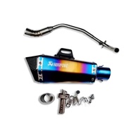 คอท่อ Kawasaki KSR  วัสดุแสตนเลสเกรด304 + ปลายท่อ Akrapovic ฟรีแคทลดเสียง มีสีให้เลือก