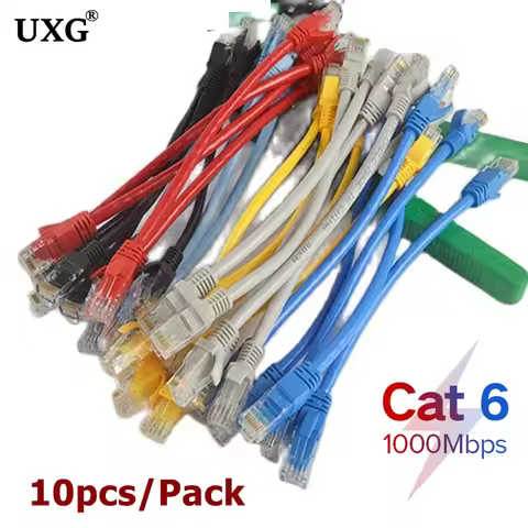 10Pcs Short CAT6 RJ45 CAT 6 CAT6e RJ 45 Ethernet Network Router Modem Cable Male to Male RJ45 Patch 
