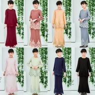 RAYA 2022 NEW Offer Baju Kurung Thea Kids Ibu+Anak Plain Pastel Nadstylis Nude Grey Maroon Navyblue Kurung Budak Murah
