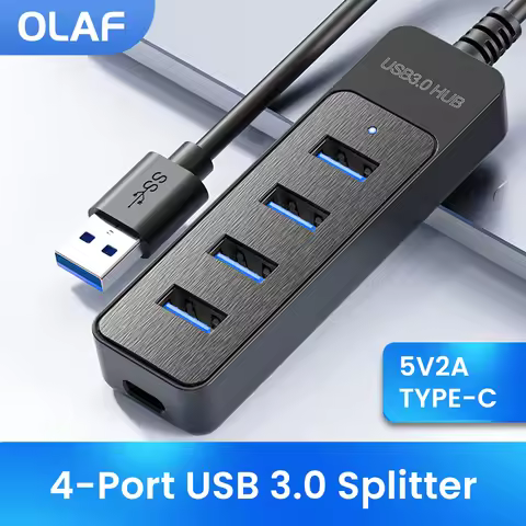 USB 3.0 Power Adapter 4 Port Multi USB Splitter Hub USB Hub 2.0 Type C HUB Multiple Expander High Sp