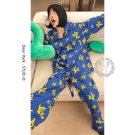 pyjamas pyjamas women Women Fun Print Lapel Loungewear Long Sleeve Pajamas