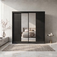 8 x 8 feet Sliding Wardrobe with Mirror & Anti-Jump Roller