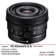 Sony FE 40mm f/2.5 G Lens (E-Mount Lens Full-Frame Format) FE 40 F2.5 G