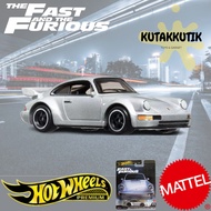 Hotwheels Premium Car Sedan Sport Porsche 911 Carrera RS 3.8 Silver Grey Fast & Furious Real Riders