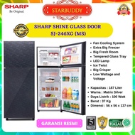 KULKAS 2 PINTU SHARP SJ-246XG - MS TEMPERED GLASS DOOR - JABODETABEK