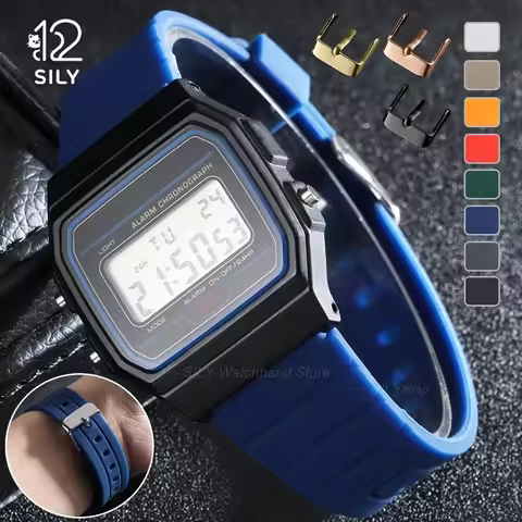 for Casio F91W Bracelet W800H SGW400 F-91W F84 F105/108 A158/168 AE1200 18mm Silicone Watchbands Vib