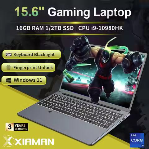Xiaman 15.6" Gaming Laptop intel Core i9 10980HK Fingerprint Laptop Computer 16GB RAM 1TB SSD Window