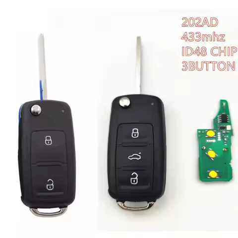 1pcs 2/3B Remote Car Key 434MHz ID48 Chip For VW Volkswagen GOLF PASSAT Tiguan Polo Jetta Beetle 5K0