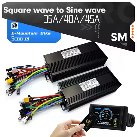 Ebike SineWave Three mode controller 36/38/52V 35A 40A 45A with Learning Wire UART No.2 Protocol For