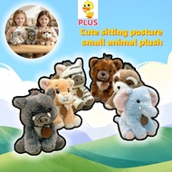 PLUS ✨In Stock✨Cute Sitting Posture Small Animal Plush Toy Kawaii Zebra Wild Boar Lion Elephant Spot