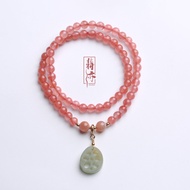 [Ready Stock] Natural 5MM Double-Layer Southern Red Agate Bracelet Lotus Root Piece Multi-Circle Rou
