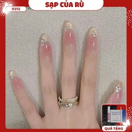 D312 Short oval fake nails set of 30 nails for cat eye gel polish delicate fake nails CNY