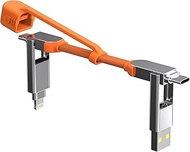 Rolling Square inCharge XS, 4-in-1 Keyring Multi Charging Cable with 240W Ultra Fast Charging Power 