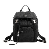 【二手】Prada 雙肩包，背包，1BZ002 Tessuto 黑色