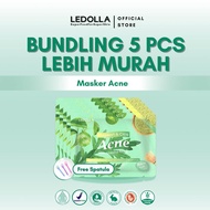 LEDOLLA - 5PCS Masker Mugwort & Centella Acne With Matcha | Masker Wajah Jerawat dan Komedo | Face M