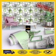 HIJAU Green 3D Wall Wallpaper 3D Wall Wallpaper Green 3D Wall Sticker Wallpaper