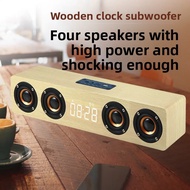 Wooden Bluetooth Speaker Clock Multi-Function Card Insertion Computer TV Sound Gift Logo Hongxing W8