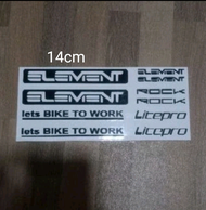 Cutting stiker sepeda Element ROCK Sticker sepeda Lipat1 Set Sesuai Foto