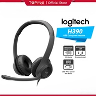 Logitech H390 USB Headset, Rotating Noise Canceling Microphone, Digital Stereo Sound, Wired On Ear H