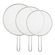 3PCS Splatter Screen Mesh Pot Lid Cover Stainless Steel Oil Frying Pan Lid Cooking Tools 25/29/33Cm