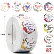 Thank You Stickers Size 2.5 Cm.500 Pieces In A Box Glass sticker thankyou C337