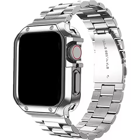 TPU Protector Case+Metal Strap For Apple Watch Ultra Band 46mm 49mm 45/44mm 41mm Stainless steel Bra