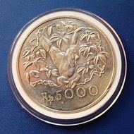 Koin Perak 5000 Rupiah 1974 Orang Utan