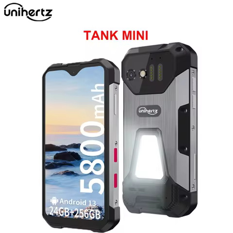 Unihertz 8849 Tank Mini Rugged Smartphone 4.3 Inch Display Android 13 5800mAh 24GB 256GB Helio G99 O