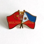 China Philippines Friendship Flag Pin – Cross Flag Chinese Philippines Flag Brooch Pin