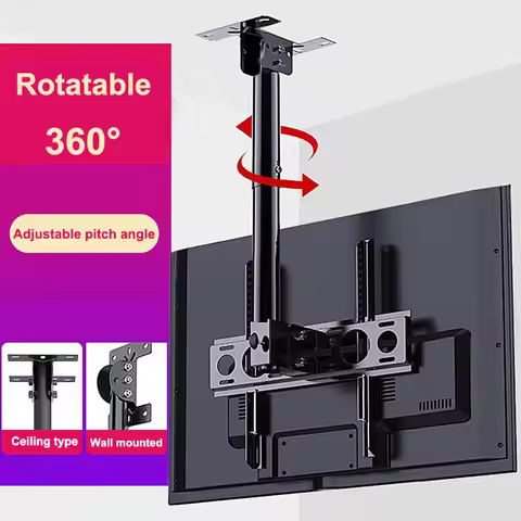 Ceiling TV Mount Full Motion TV Bracket for Most 32-75" Flat Curved TVs/Monitors Swivel Tilt Height 