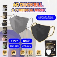 Medishield Duckbill Mask 6D 2.0 Premium 4ply Medical Mask 10pcs Earloop Mask Face Mask