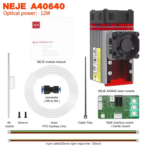 NEJE N30820/E30/E40/A40630/A40640 High-Power Laser Module 0.5-24W with Precision Cutting Tool for Pr