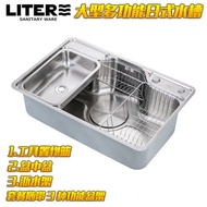 Kitchen Lett Single Basin Vegetable Washing Basin Sink Large Single Sink 5V Japanese Style 304 Veget
