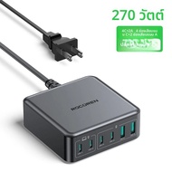 Rocoren 200W GAN Charger PD Fast ชาร์จ USB Type C Charger 270W 6 in 1 USBC Power Station สําหรับ iPh